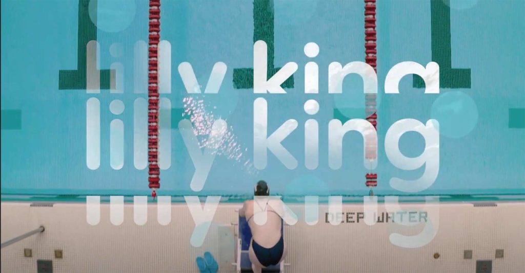 Lily King dives into the pool during a shoot with Unconquered. Motion graphics were done by Unrivaled.