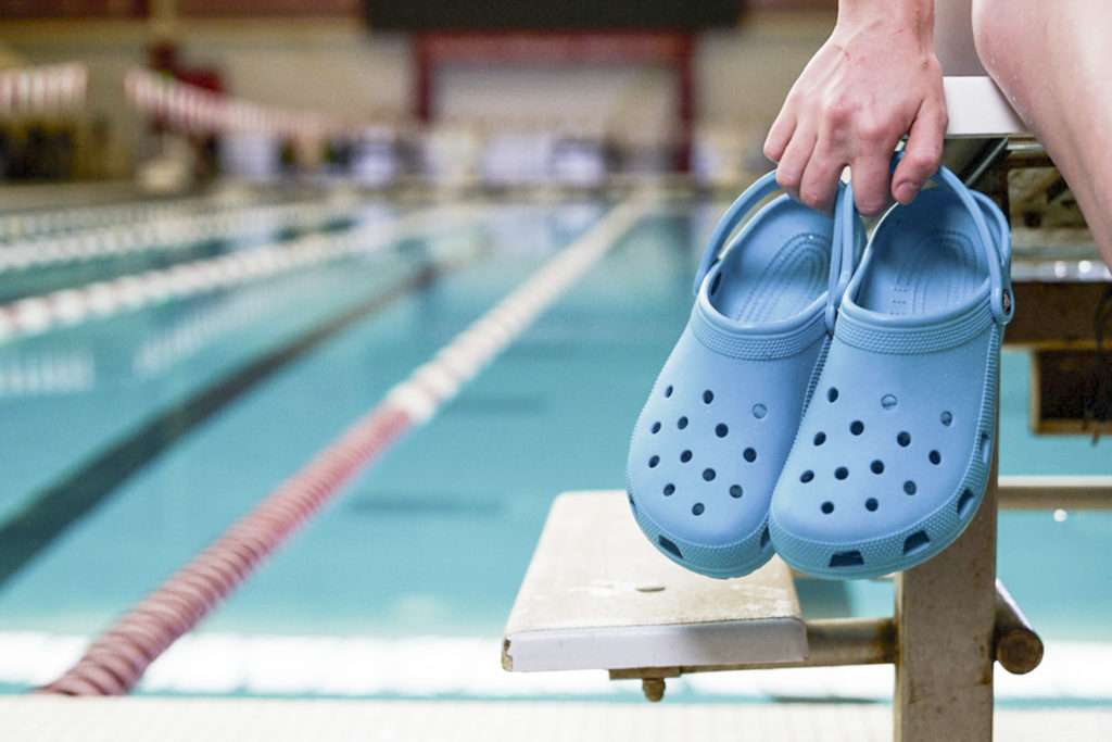 Crocs were featured in this shoot with influencer and olympic gold medal winner, Lily King.